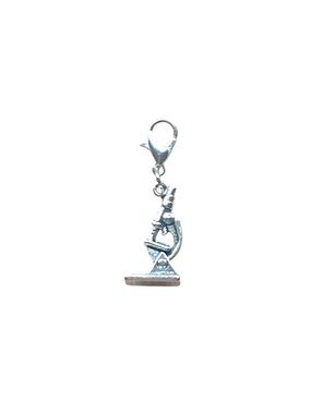 1 Medical Themed Microscope Silver Charm tor Keychains, Backpacks, & Bags